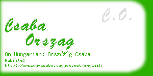 csaba orszag business card